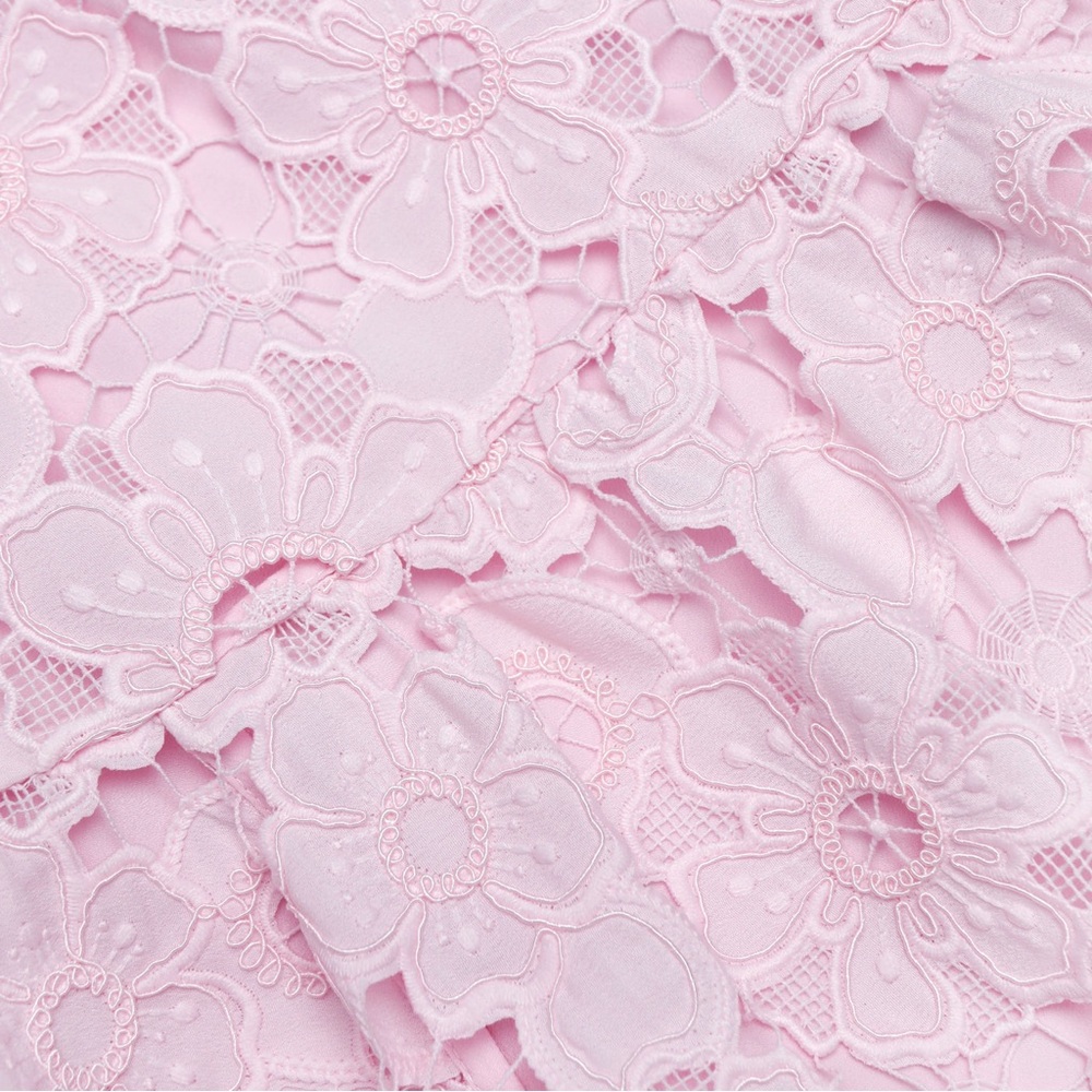 Self-Portrait NWOT PINK LACE COLLARED MINI DRESS - Picture 6 of 8